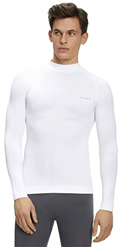 FALKE Herren Baselayer-Shirt Warm High Neck M L/S SH Funktionsgarn schnelltrocknend 1 Stück, Weiß (White 2860), L