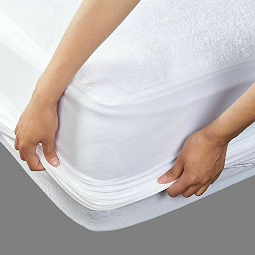 New Waterproof Terry Towelling Mattress Protectors Hypo-Allergenic Breathable Non Noisy Super Soft Cosy Fitted Style Mattress Protectors (Bunk Bed (76 x190cm))