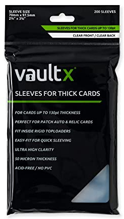 Vault X Penny Sleeves for Thicker Cards up to 130pt, Trading Cards, Soft, High Clarity, Inner Sleeves, Collectible Card Games, Sports, TCG (200 Pack)