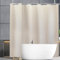 YISURE Hakenloser Duschvorhang 240x200 Leinenoptik schwer, Beige Badevorhang rund Kunstleinen Textil Stoff wasserabweisend Hotel Luxus, extra lang Breite 240 x Höhe 200cm