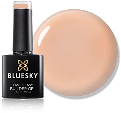 Bluesky All in One Fast & Easy Builder Gel 10ml, Honey - Peach Nude, Nail Strengthener and Extender for Long, Strong Nails & Nail Extensions, Requires Curing Under LED UV Nail Lamp