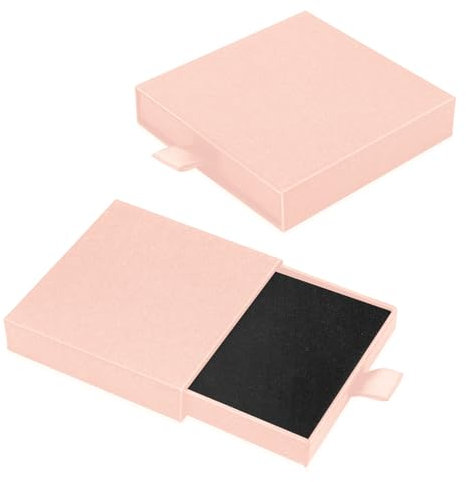 DOETYD 2 Pcs Jewelry Gift Box Pink Small gift Organiser Earrings Boxes for Storage Jewellery Necklace Earring Christmas Birthday gift wrapping