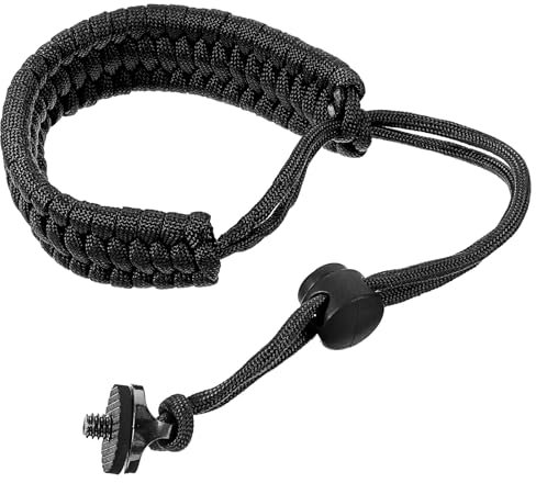 Yuanchu Camera Wrist Strap Lanyard, Adjustable Nylon Camera Wristband Straps with a 1/4 screw Quick Release Camera Hand Strap for Action Cameras Selfie Sticks Tripods Phone Mounts(Black)