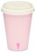 Disposable PLA Lined Coffee Cups, Compostable and Biodegradable, Single Wall, 50 Cups with PLA Lids (Baby Pink, 12oz)