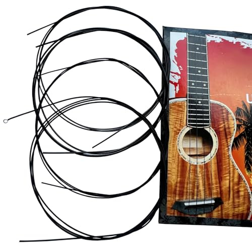 Black Set E-B-G-D Modified Nylon Copper Wound Baritone Ukulele Strings