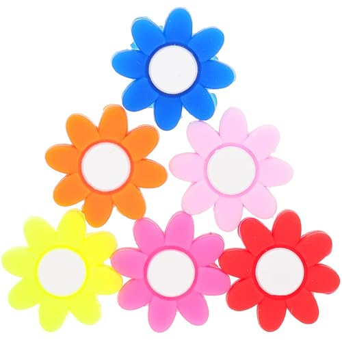 VANZACK 6 pièces Amortisseur de Vibrations Silicone pour Raquette de Tennis Forme Fleur Colorée Absorbeur de Chocs pour Accessoire Raquette Lot