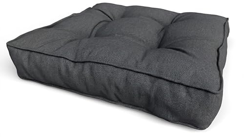 POKAR Cuscino Seduta per Sedia da Esterno 50x50x10 cm | Impermeabile e Idrorepellente | Cuscino Lounge per Divano, Sedie in Rattan e Arredamento da Giardino | Oeko-Tex | Prodotto in UE | Antracite