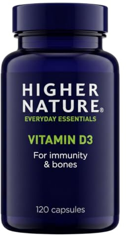 Higher Nature - Vitamin D3 - Supports Immunity - Supports Muscle Function - The Sunshine Vitamin - 120 Capsules