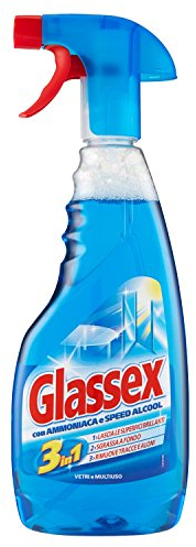 Glassex Nettoyant pour vitres avec ammoniaque – 4 pièces de 500 ml [2 l]