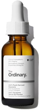 The Ordinary 100% Plant-Derived Squalane, for Skin and Hair, Lightweight Hydration, and Moisture Barrier Support, 30ml
