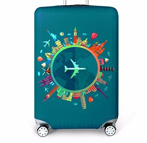 YianBestja Elastique Housse De Valise Luggage Cover pour 18-32 Pouce Valise, Protection De Valise Housse Bagage Voyager Protecteur Couverture (Voyage, XL (29-32 inch Luggage Case))