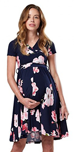 Happy Mama.Vestito prémaman per L'Allattamento Doppio Strato Manica Corta.598p (Style 1, IT 42, M)