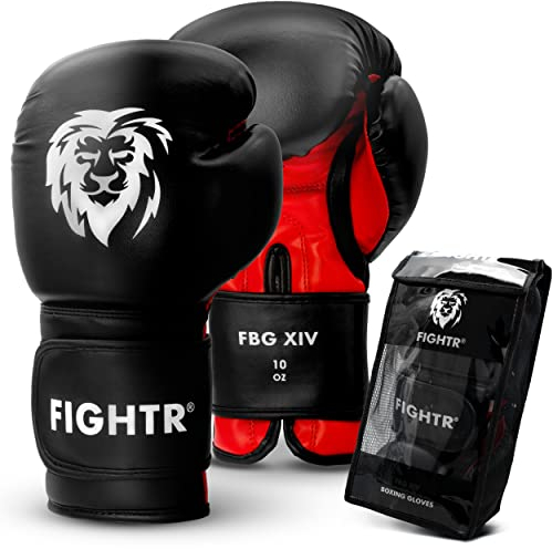 FIGHTR® Boxhandschuhe - Maximaler Schutz & Stabilität | Box Handschuhe für Boxen, MMA, Muay Thai & Kickboxen | Größen 8-16 oz, inkl. Tragetasche