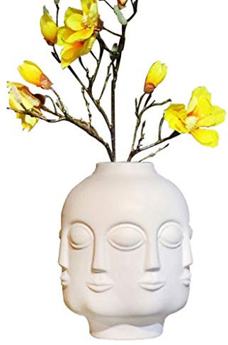 Florero de Jarrón Decor Disposición de Resina del florero de la Cabeza de Buda Estatua del florero de Escritorio Creativo Flor Adorno Seca Una Flor Living Room Decor Centros de Flores y displays