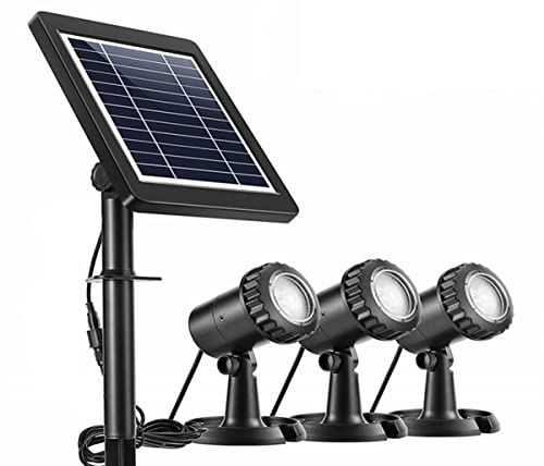 ABHI Draussen Licht Solar 3 in 1 RGB Farbig Licht Teichbeleuchtung Einstellbare Amphibisch Wasserdicht Wegeleuchte für Außen Solarleuchte Garten Landschafts Schwimmbad Scheinwerfer Lampe