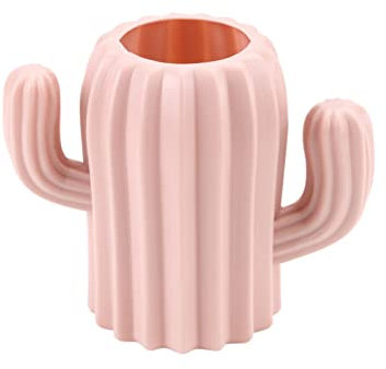 Jarrón para decoración del hogar, macetas Decorativas con Forma de Cactus, Superficies Mate, jarrones de Estilo escandinavo para Flores, jarrón de Esmalte de imitación(Rosa)