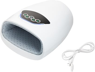 Genius Akku Handmassagegerät mit Wärmefunktion Kompression 2 tlg, elektrische Handmassage für Handgelenk und Finger mit 3 Modi 3 Stufen