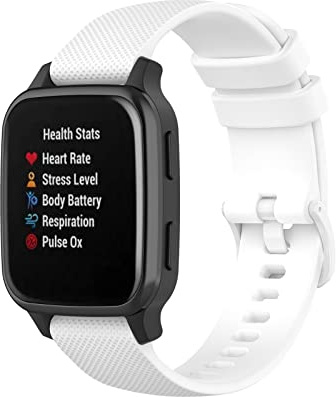 Armband Kompatibel mit Garmin Venu Sq 2 Armband - Sport Silikon Uhrenarmband Replacement Wechselarmband für Garmin Venu Sq 2 Ersatzarmband (Weiß)