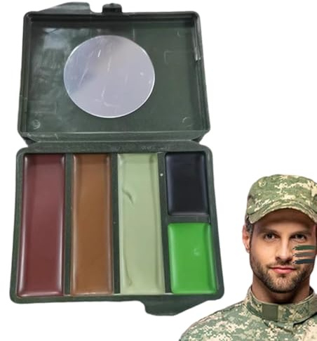 Camouflage Gesichtsfarbe, Jagdgesichtsfarbe - Fussball Gesichtsfarbe | Gesichtsfarbe verdeckt 5 Farben, Gesichtsfarbe für die