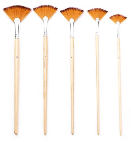 Künstler-Fächerpinsel-Set, Malpinsel, Aquarellpinsel, multifunktional, Nylon-Haarmalpinsel zum Zeichnen, 5 Stück