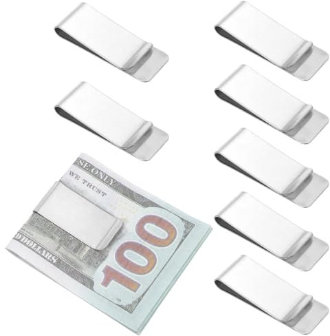 8 Stück Geldklammer Edelstahl Geldscheinklammer Money Clip Geldklammer Herren Tragbare Geldklammer Aus Metall für Geldscheine Bargeld Karten Dokumente Banknote Geldscheine Visitenkarte Kreditkarte