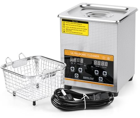 KLYDBMYT Nettoyeur à ultrasons 2L Nettoyeur à ultrasons 40 kHz avec minuterie Machine de Nettoyage à ultrasons chauffante pour Bijoux Lunettes