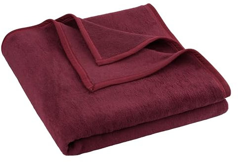 Clinotest Kuscheldecke 100x150 cm – Weiche Baumwollmischung Wohndecke, Atmungsaktiv & Pflegeleicht, Ideal als Sofadecke, Tagesdecke oder Überwurf, Warm & Gemütlich, in Rot