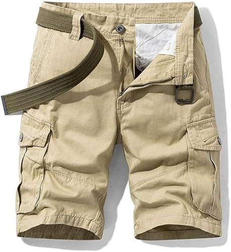 Generiska shorts, cargo, korta byxor, män, bomull, bermudashorts, sommar, cargobyxor, kaki, XL