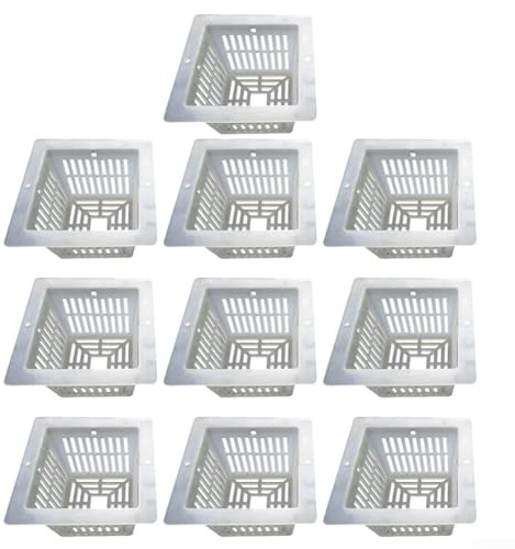Zilimontt Paquete de 10 macetas de red para mejorar el crecimiento de las plantas y la salud de las raíces, compatibles con orquídeas, tomates y pimientos en jardinería acuapónica y acuática (blanco)