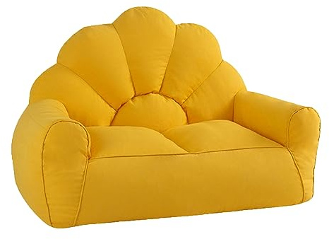 Funda para puf para almacenamiento de animales de peluche, organiza mantas y toallas, 134 x 71 x 90 cm, color amarillo, perfecto para adolescentes y suministros para el hogar