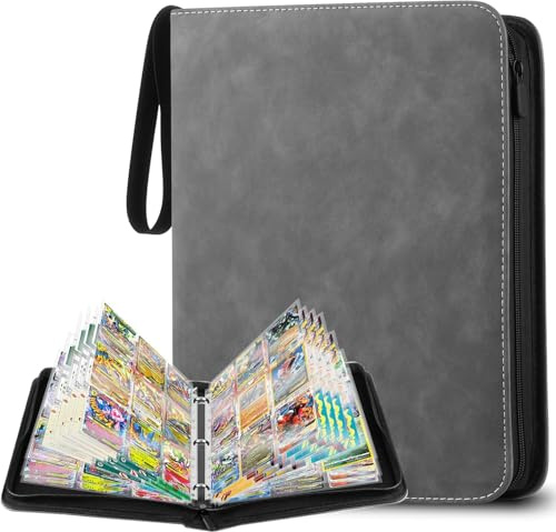 Album Porta Carte, 900 Tasche Album Carte Collezionabili, Raccoglitore Carte, Libro Porta Carte Impermeabile, Grigio