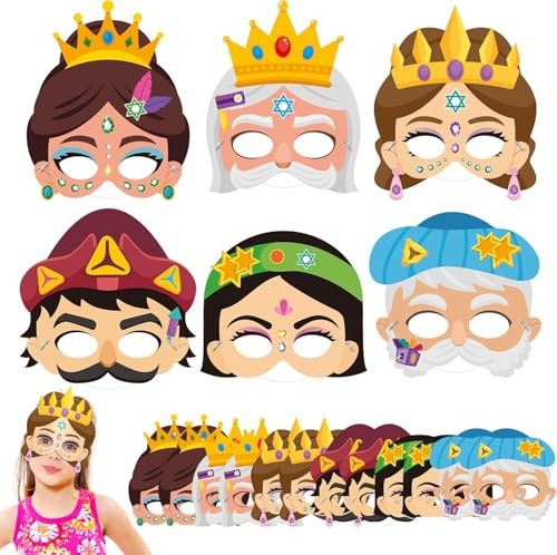 Shamoparty 12 maschere per feste di compleanno con motivi festivi, maschere con personaggi dei fumetti, decorazioni con motivi festivi