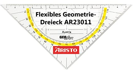 Aristo AR23011 Flex Geometrie-Dreieck (Hypotenuse 16 cm, flexibel, nahezu unzerbrechlich, Facetten, Kunststoff) transparent