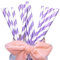 Lilac and Lavender Stripes Paper Drinking Straws, Pack of 100 Biodegradable Purple and White Striped Paper Straw for Parties, Birthdays, Weddings, DIY Decorations