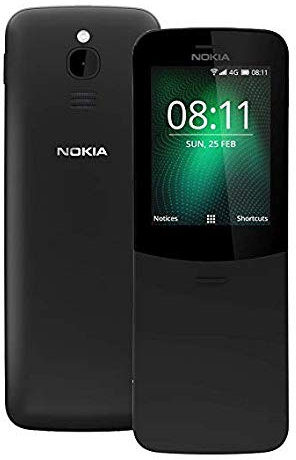 Nokia 8110 Mobile Phone Dual SIM Arabic Spanish Keyboard 2.45 Inch Display 4GB Memory 2MP Camera Black