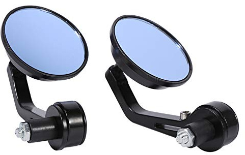 Paire de 22mm 7/8Universal Ronde Moto Tout En Aluminium Ronde Poignée Rétroviseur Vue Arrière Du Guidon Fin Rétroviseur Rétroviseur Chrome Plaqué rétroviseur en bout de guidon+kensoo rétroviseurs+ré