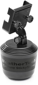 WeatherTech CupFone Two View – Adjustable, Universal Cup Holder Phone Mount Car & Truck Accessory – Best Design for iPhone & Smartphone Charging – Black Plastic Knobs