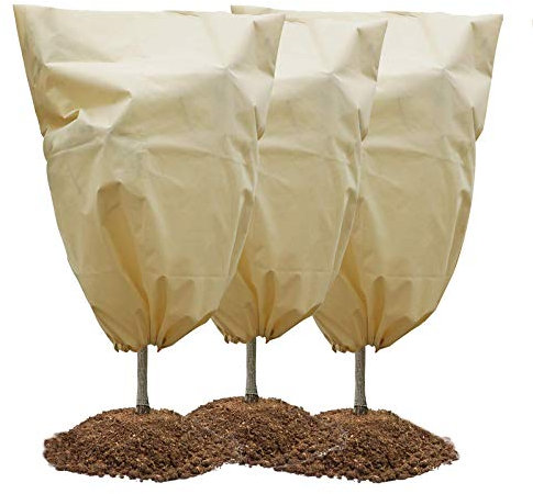 Sacco Di Protezione Invernale Per Piante,cappuccio Protezione Piante,borsa Protettiva Riutilizzabile Per Telo Antigelo Piante Con Cordoncino, Per Alberi,giardinaggio,piante In Vaso (80*60-3pcs)