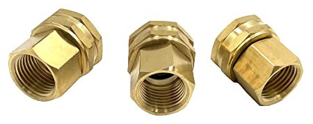 3Pcs Heavy Duty Brass Water Hose Connector,3/4 Female to 1/2 NPT Female Garden Hose Fittings Adapter with 3Pcs Washers