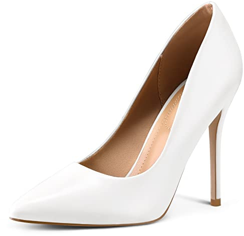 mysoft Women's High Heels Pumps Closed Pointed Toe Stiletto 4IN Heels Dress Wedding Shoes