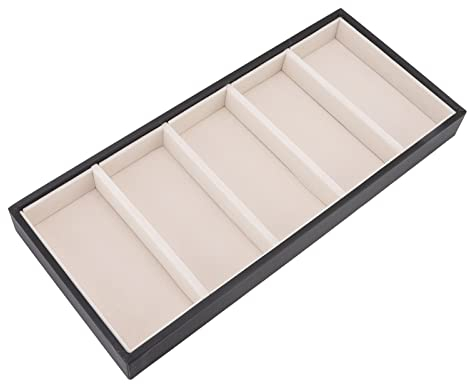 Scatola per Occhiali, Vassoio Impilabile per Occhiali in Velluto per Occhiali da Sole, Espositore per Gioielli, Supporto per Orologi, Vassoio con 5 Scomparti, Espositore per Occhiali per il Tavolo