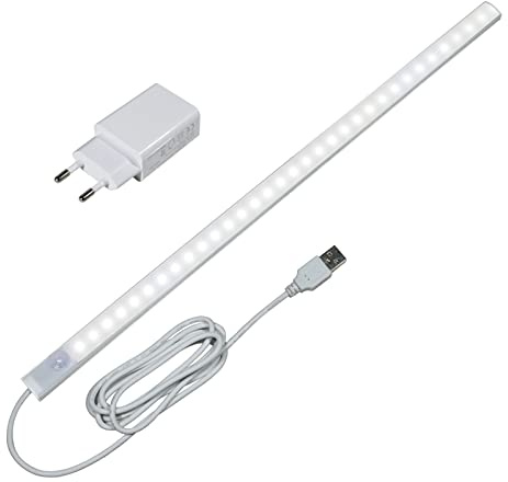 STBTECH Lampada LED con sensore di movimento per armadio da cucina, barra luminosa luminosa da 43 cm, lampada da incasso per cucina, illuminazione sottopensile per armadio, scaffali, banco da lavoro