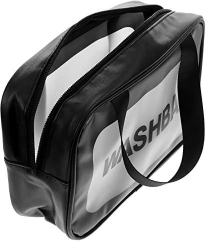 minkissy Frosted Makeup Bag Handheld Travel Wash Bag for Outdoor Pool Use Medium PVC Toiletry Organizer for Cosmetics and Personal Care Products