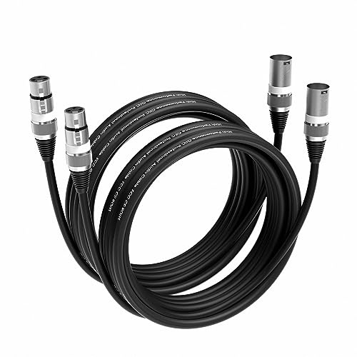 Wrugste XLR Kabel Premium Symmetrisches XLR Mikrofonkabel,5M 2Stück 3-Pin XLR Stecker auf Buchse DMX Mikrofonkabel für Studioaufnahmen und Live-Produktion