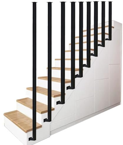 Garde-Corps de Main Courante d'escalier en Forme de L - Kit Complet, Rampe d'escalier intérieure, rampes de Transition en Fer forgé pour Barre d'appui de Couloir de lofts de Jardin (Size : 140cm)