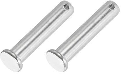 PATIKIL 12 x 60 mm Single Hole Clevis Pins, 2 Pcs 304 Stainless Steel Flat Head Pin for Hitch Pin Lock Link Hinge Systems, Silver
