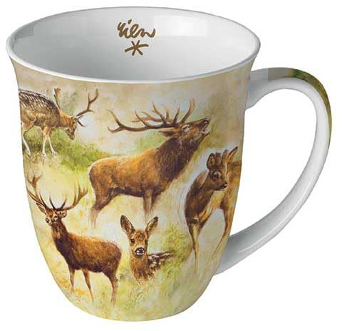 Ambiente porslinsmugg benporslin ca 400 ml hjort collage av rådjur