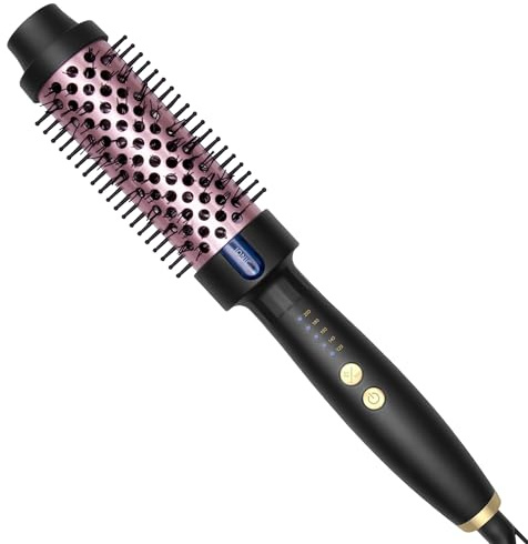 Thermal Brush Ionen Keramik Thermobürste [130°C-200°C] mit 5 Temperaturstufen, Doppel-PTC Schnellheizung, Ionische Lockenbürste Heiße Bürste Rundbürste Stylingbürsten, 38MM