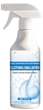 Clothing Emulsifier, Non Ionic Emulsifiers Cloth Cleaner, New Cloth Cleanse Clothing Emulsifier, Powerful Laundry Stain Remover Spray, Fabric Conditioner Restore Spot Cleaner for Clothes Grease Oil