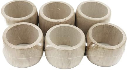 Lote de 6 anillos de servilleta de madera maciza del Jura (personalícelo en casa)